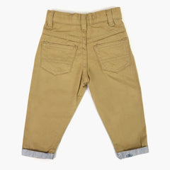 Newborn Girls Cotton Pant - Beige