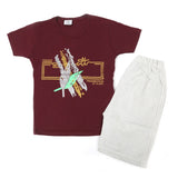 Boys Half Sleeves Short Suit - Maroon, Boys Sets & Suits, Chase Value, Chase Value