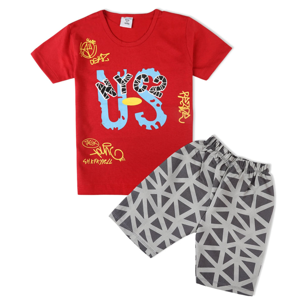 Valuable Boys Half Sleeves Suit - Red, Boys Sets & Suits, Chase Value, Chase Value
