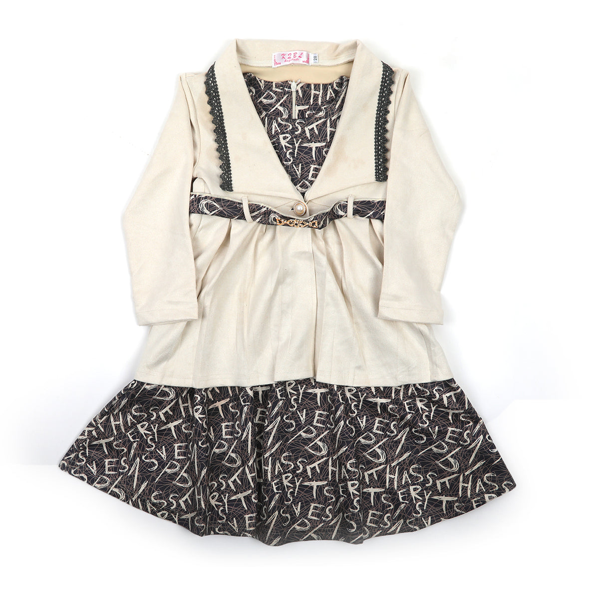 Girls Full Sleeves Frock - Grey, Girls Frocks, Chase Value, Chase Value