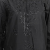 Women's Embroidered 3Pcs Stitched Shalwar Suit - Black, Women Shalwar Suits, Chase Value, Chase Value