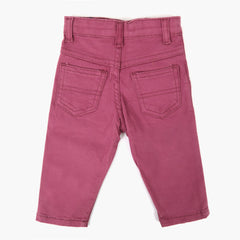 Newborn Girls Cotton Pant - Tea Pink