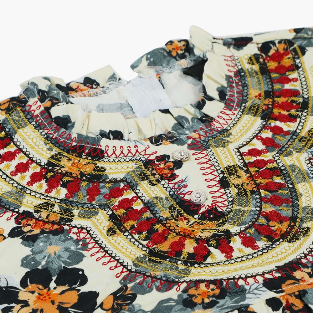Girls Embroidered Shalwar Suit - Fawn, Girls Shalwar Kameez, Chase Value, Chase Value