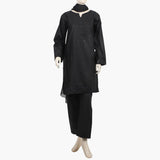Women's Embroidered 3Pcs Stitched Shalwar Suit - Black, Women Shalwar Suits, Chase Value, Chase Value