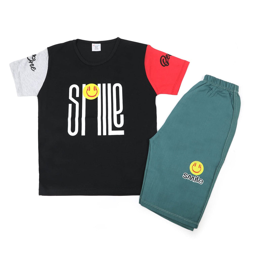 Boys Half Sleeves Short Suit - Black, Boys Sets & Suits, Chase Value, Chase Value