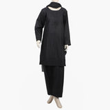 Women's Embroidered 3Pcs Stitched Shalwar Suit - Black, Women Shalwar Suits, Chase Value, Chase Value