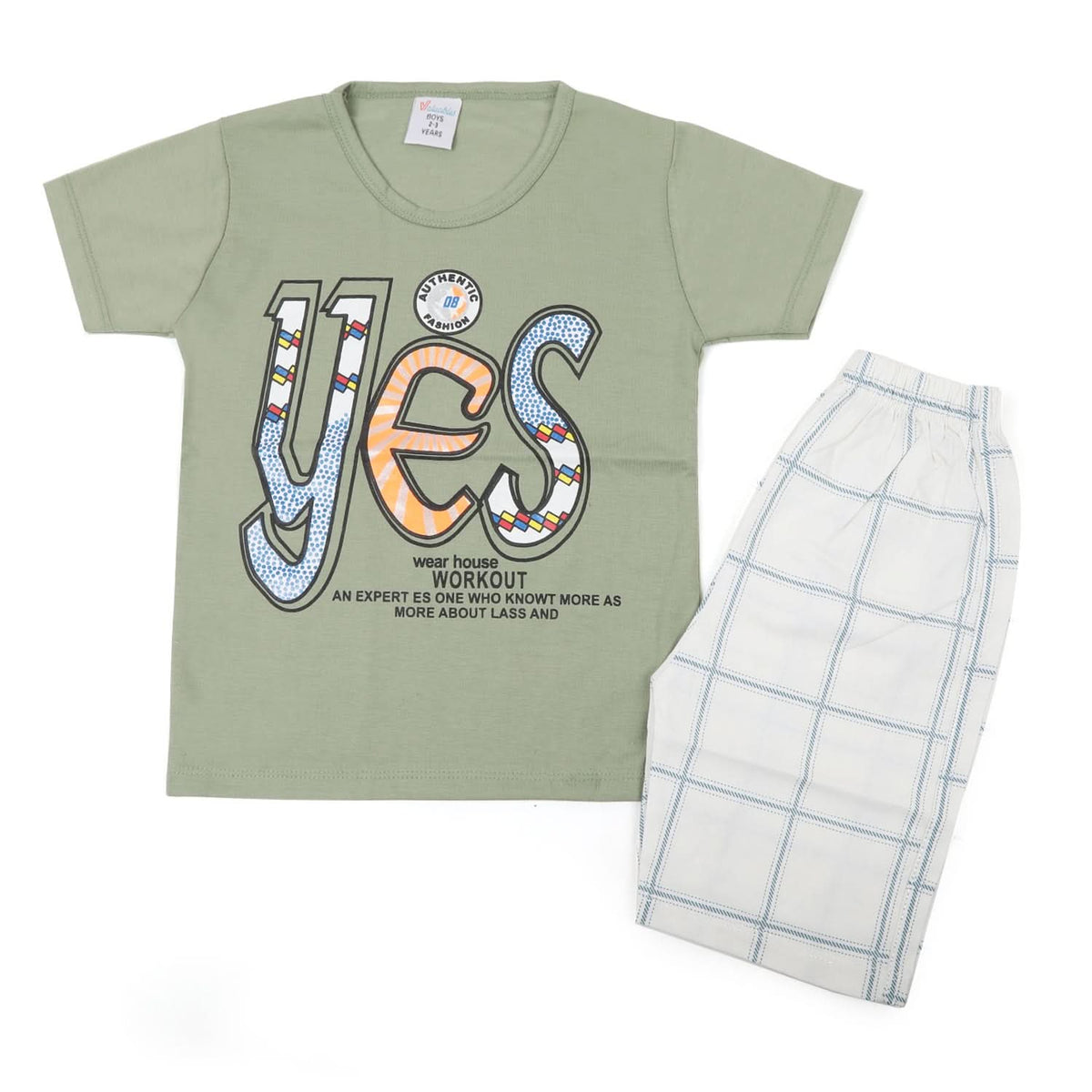 Boys Half Sleeves Short Suit - Light Green, Boys Sets & Suits, Chase Value, Chase Value