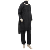 Women's Embroidered 3Pcs Stitched Shalwar Suit - Black, Women Shalwar Suits, Chase Value, Chase Value