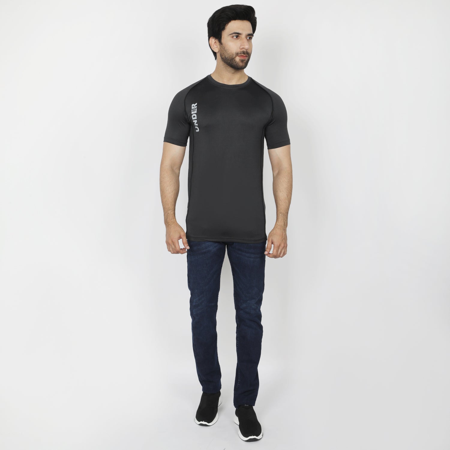 Men's Half Sleeves Round Neck T-Shirt - Black, Men's T-Shirts & Polos, Chase Value, Chase Value