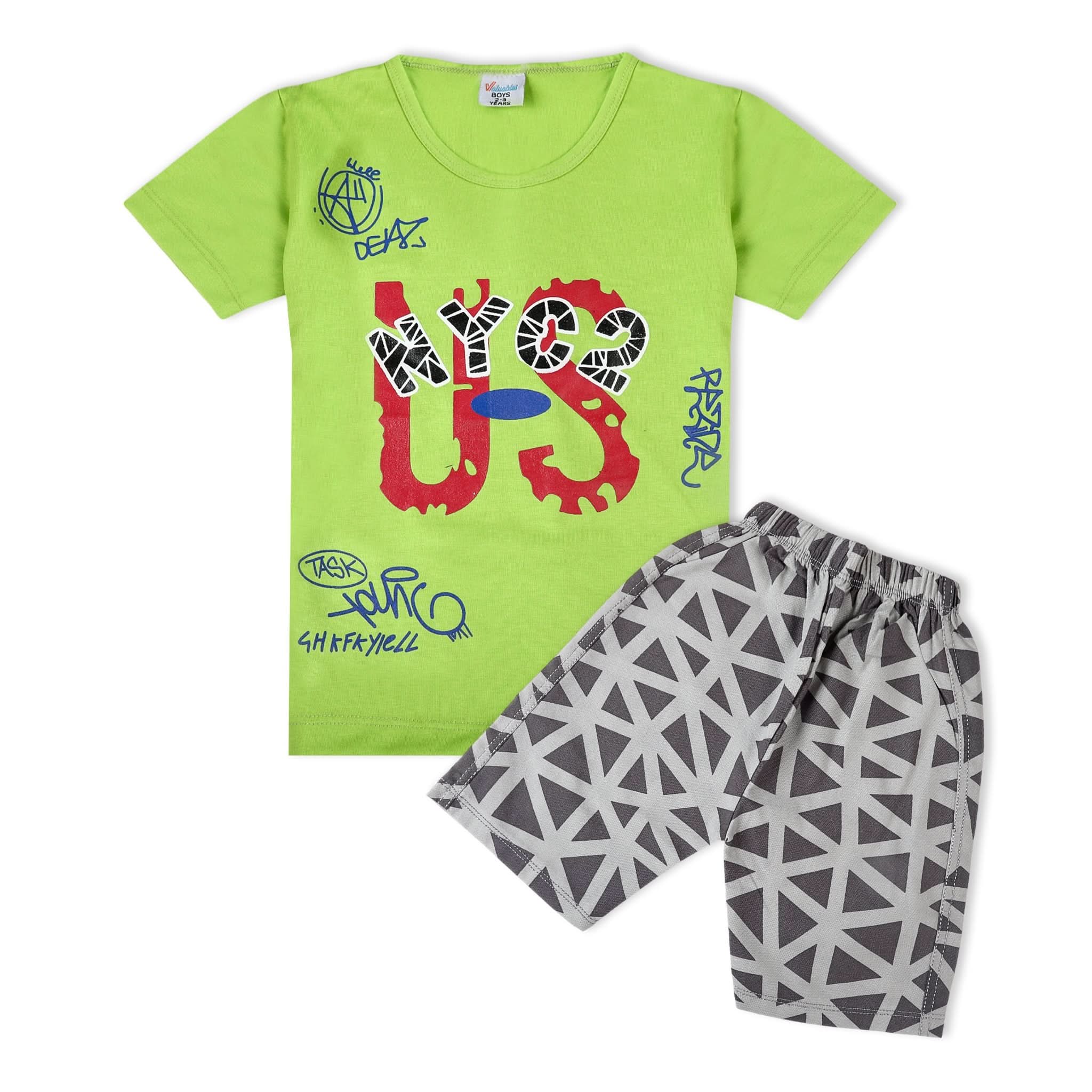 Valuable Boys Half Sleeves Suit - Green, Boys Sets & Suits, Chase Value, Chase Value