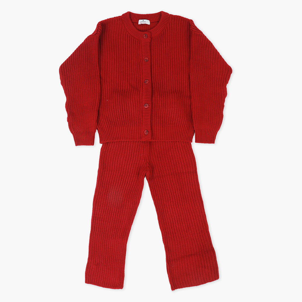 Girls Sweater Suit - Maroon, Girls Suits, Chase Value, Chase Value