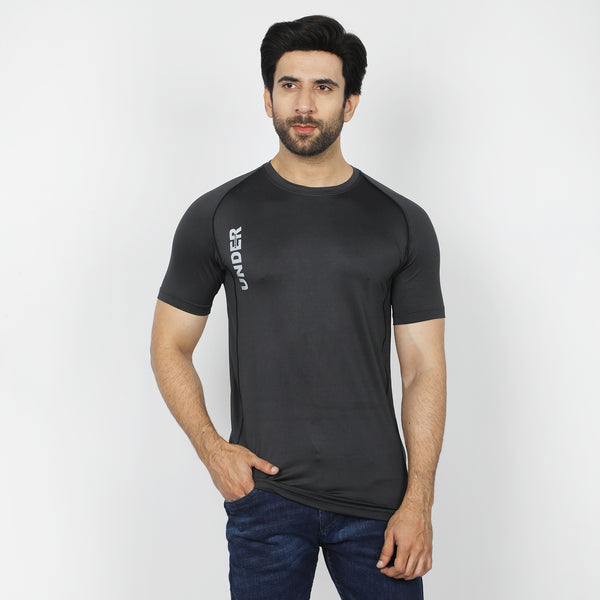 Men's Half Sleeves Round Neck T-Shirt - Black