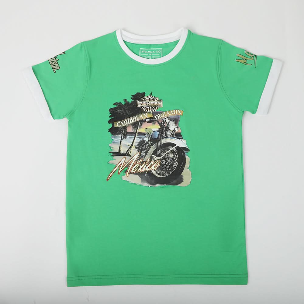 Boys Printed Half Sleeves T-Shirt - Green, Boys T-Shirts, Chase Value, Chase Value