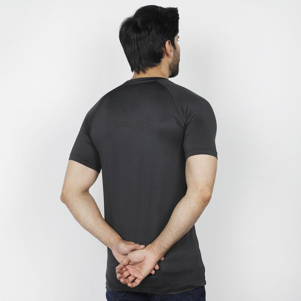 Men's Half Sleeves Round Neck T-Shirt - Black