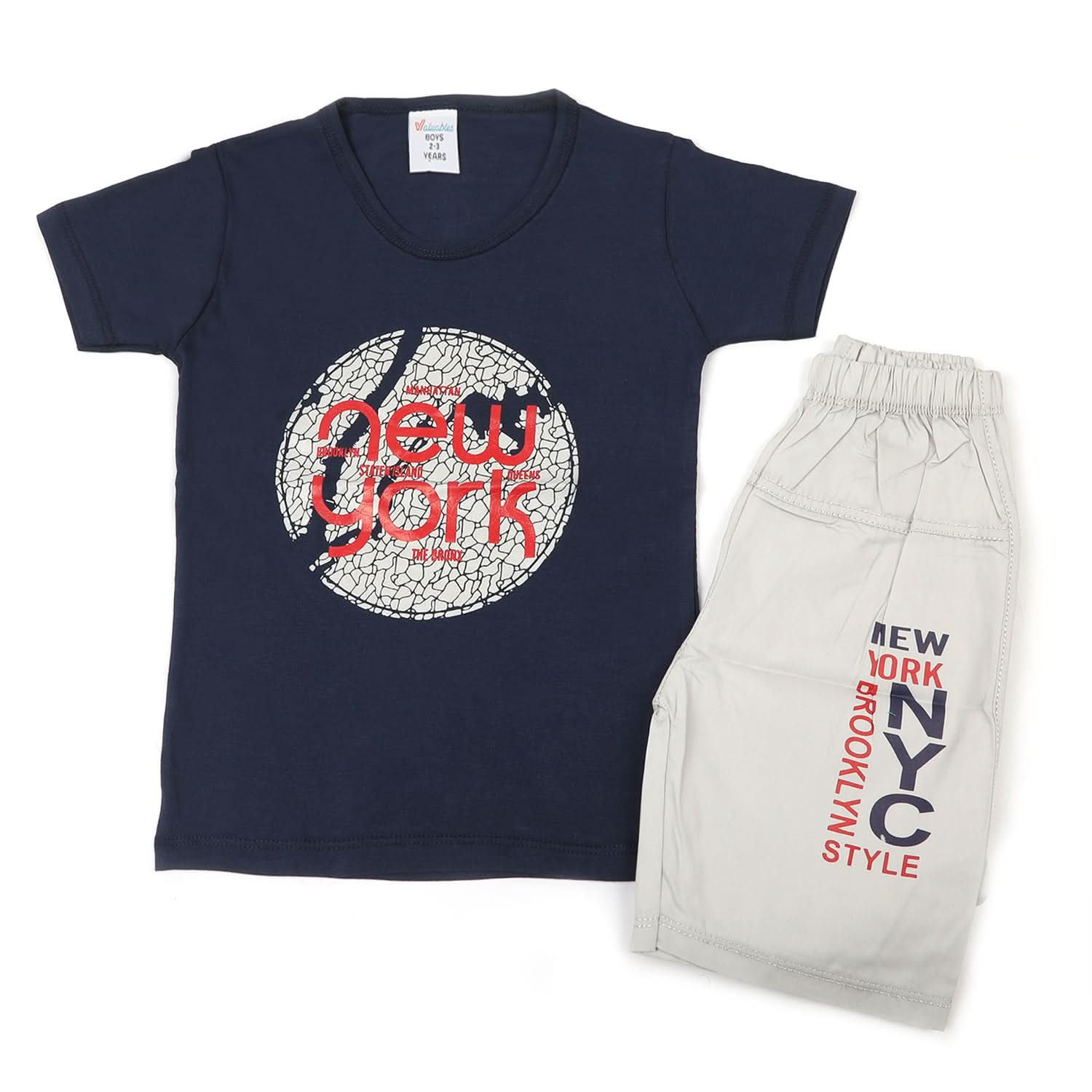 Boys Half Sleeves Short Suit - Navy Blue, Boys Sets & Suits, Chase Value, Chase Value