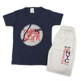 Boys Half Sleeves Short Suit - Navy Blue, Boys Sets & Suits, Chase Value, Chase Value