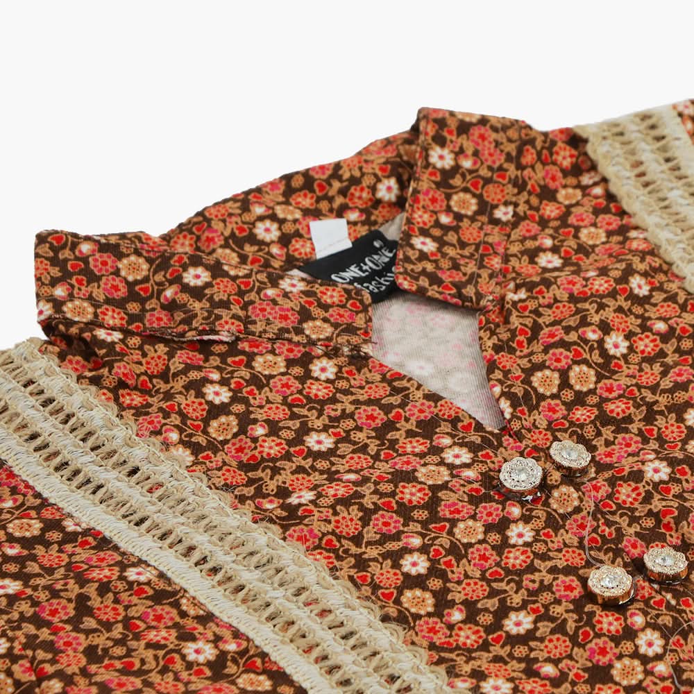Girls Embroidered Shalwar Suit - Brown, Girls Shalwar Kameez, Chase Value, Chase Value