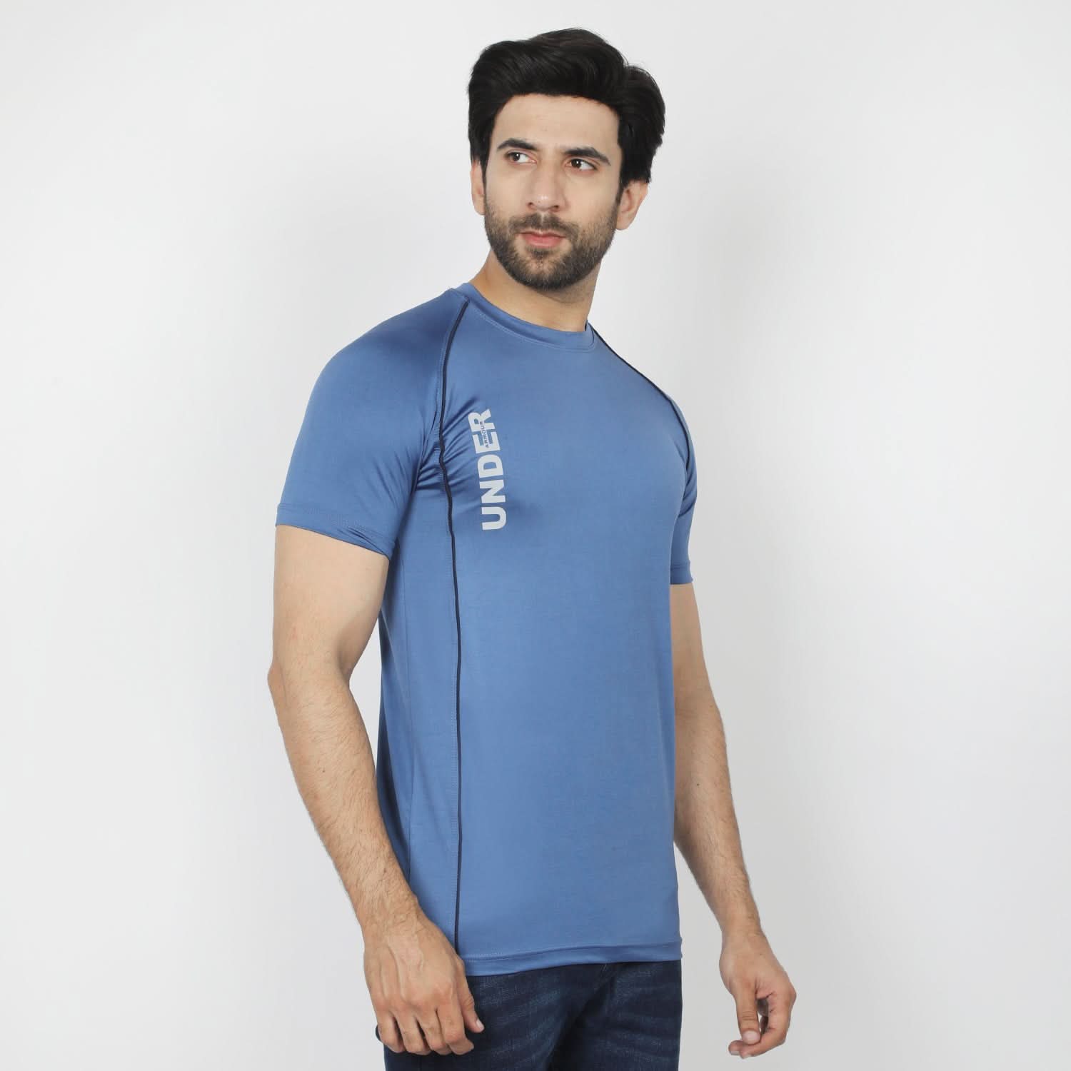 Men's Half Sleeves Round Neck T-Shirt - Blue, Men's T-Shirts & Polos, Chase Value, Chase Value