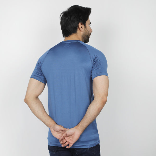 Men's Half Sleeves Round Neck T-Shirt - Blue