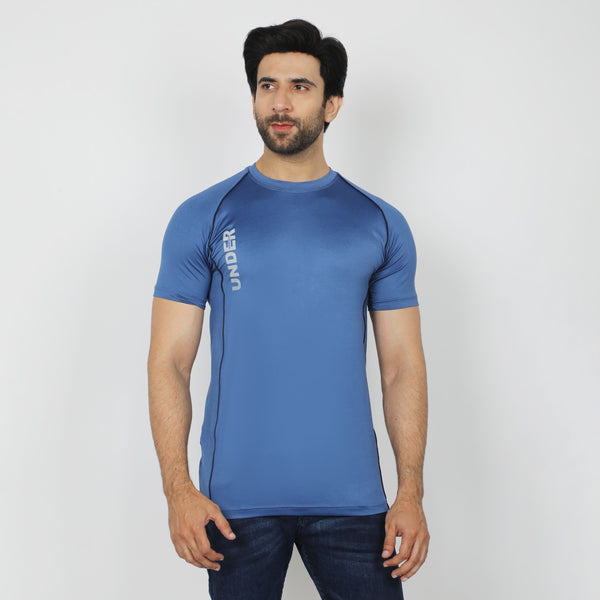 Men's Half Sleeves Round Neck T-Shirt - Blue