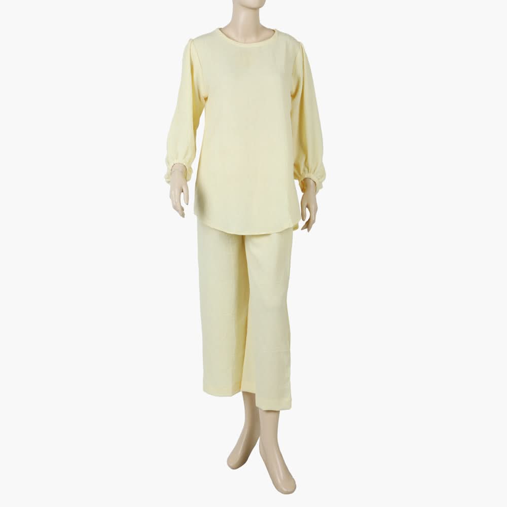 Women's Western 2 Pcs Suit - Yellow, Women Night Suit, Chase Value, Chase Value