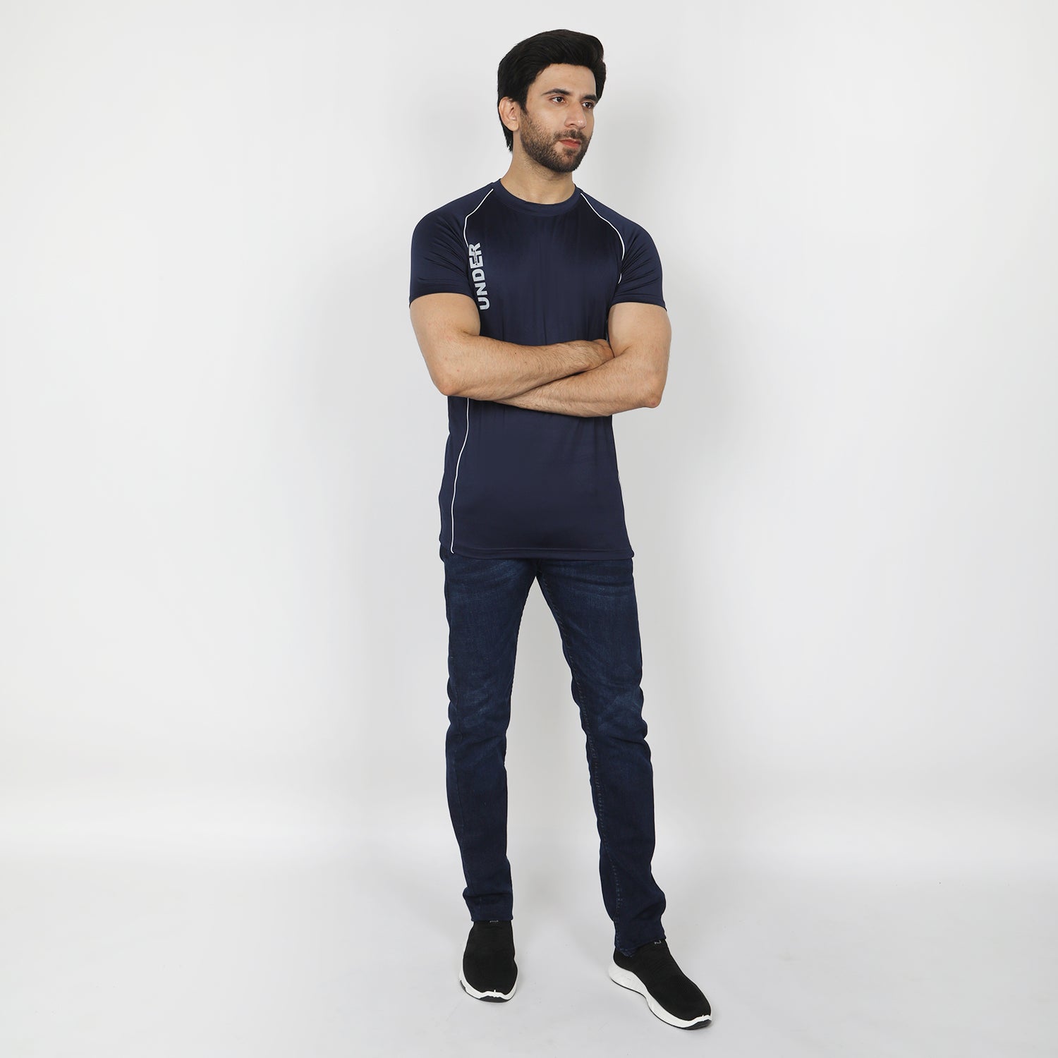 Men's Half Sleeves Round Neck T-Shirt - Navy Blue, Men's T-Shirts & Polos, Chase Value, Chase Value