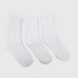 Kids Sports Full Socks 3Pcs - White, Boys Socks, Chase Value, Chase Value