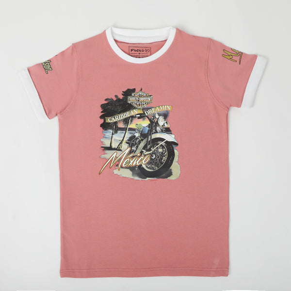 Boys Printed Half Sleeves T-Shirt - Tea Pink, Boys T-Shirts, Chase Value, Chase Value