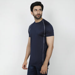 Men's Half Sleeves Round Neck T-Shirt - Navy Blue
