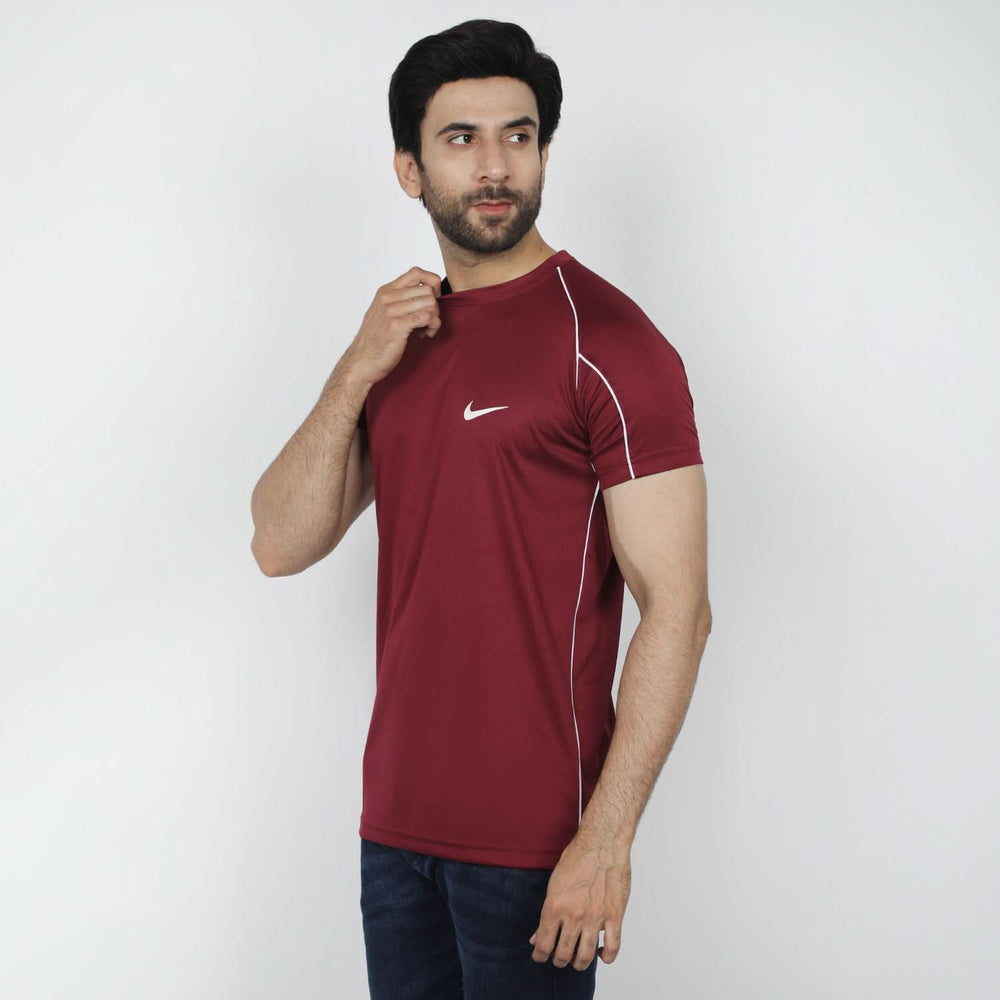 Men's Round Neck Half Sleeves T-Shirt - Maroon, Men's T-Shirts & Polos, Chase Value, Chase Value
