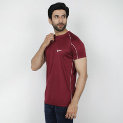 Men's Round Neck Half Sleeves T-Shirt - Maroon