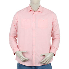 Eminent Men's Casual Chambray Shirt - Peach