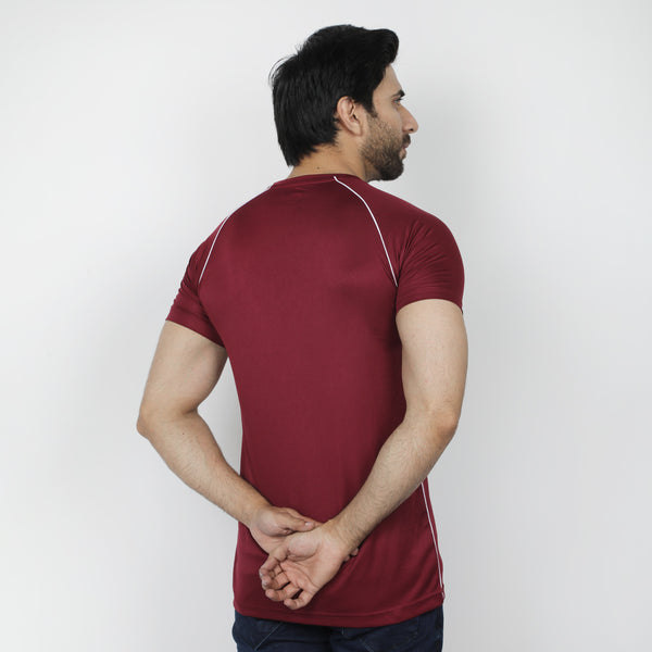 Men's Round Neck Half Sleeves T-Shirt - Maroon