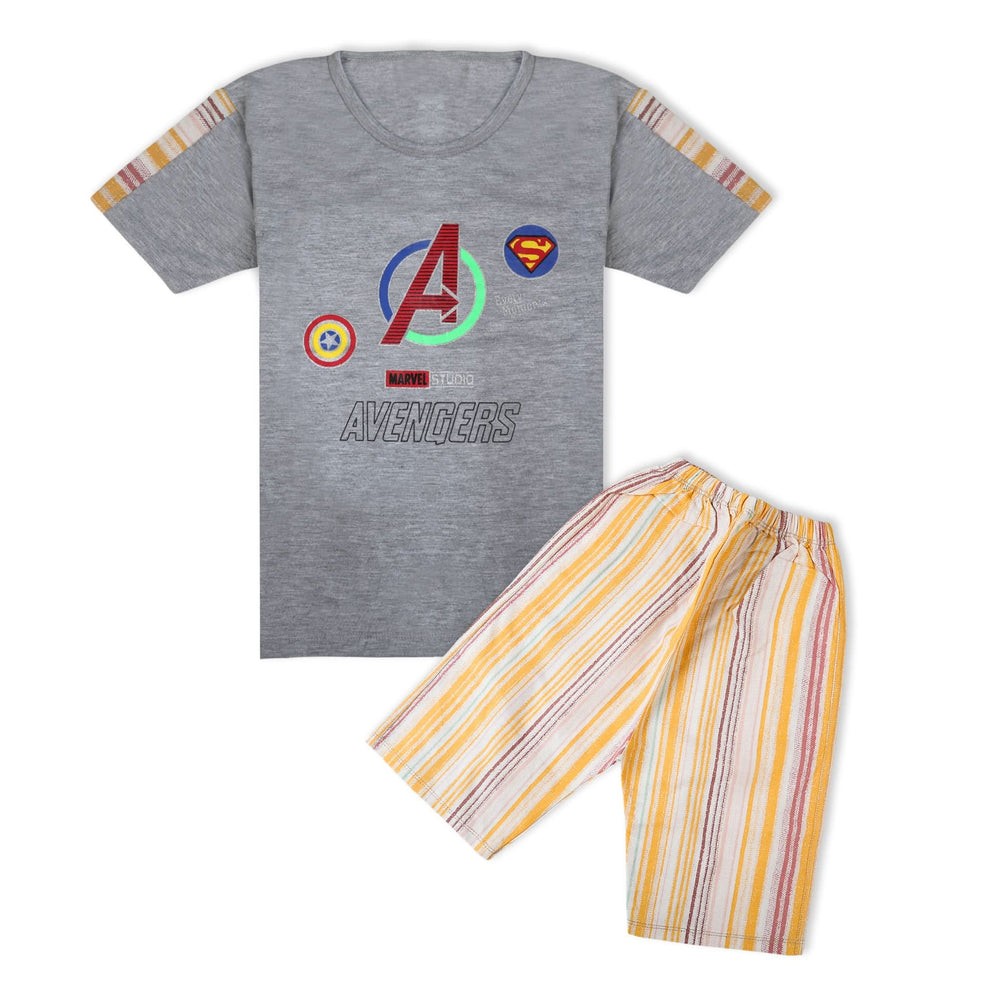 Valuable Boys Half Sleeves Short Suit - Grey, Boys Sets & Suits, Chase Value, Chase Value