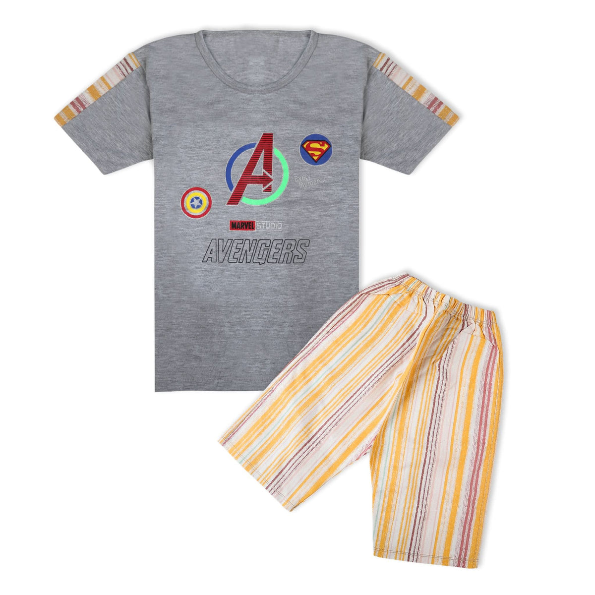 Valuable Boys Half Sleeves Short Suit - Grey, Boys Sets & Suits, Chase Value, Chase Value