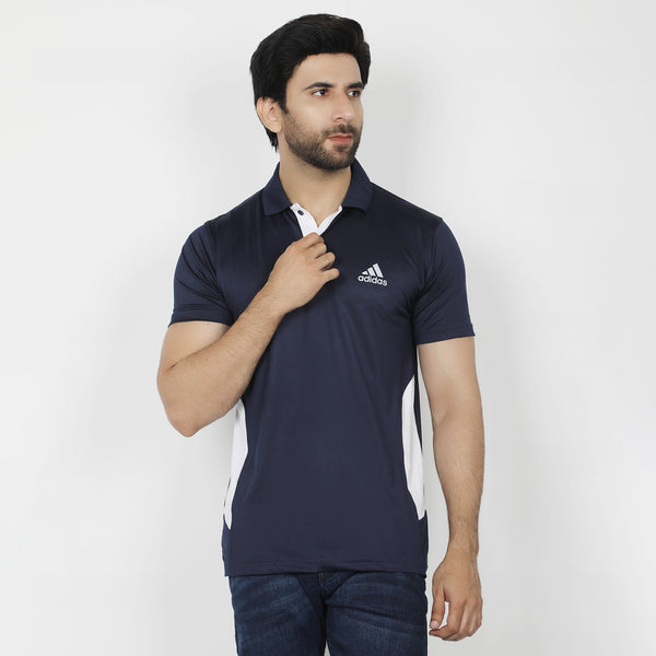 Men's Half Sleeves Polo T-Shirt - Navy Blue