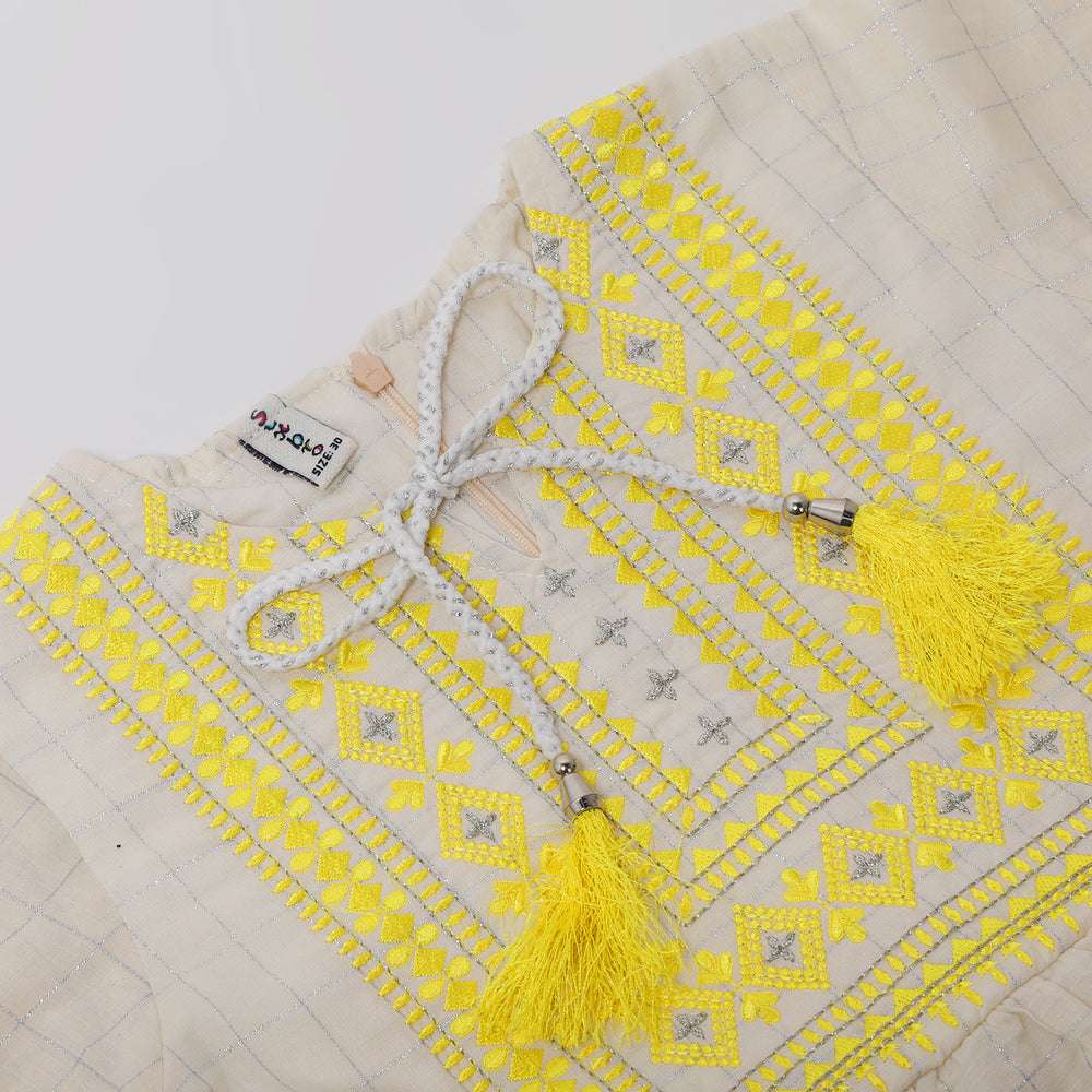 Girls 2Pcs Suit - Yellow, Girls Shalwar Kameez, Chase Value, Chase Value