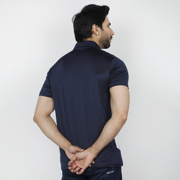 Men's Half Sleeves Polo T-Shirt - Navy Blue