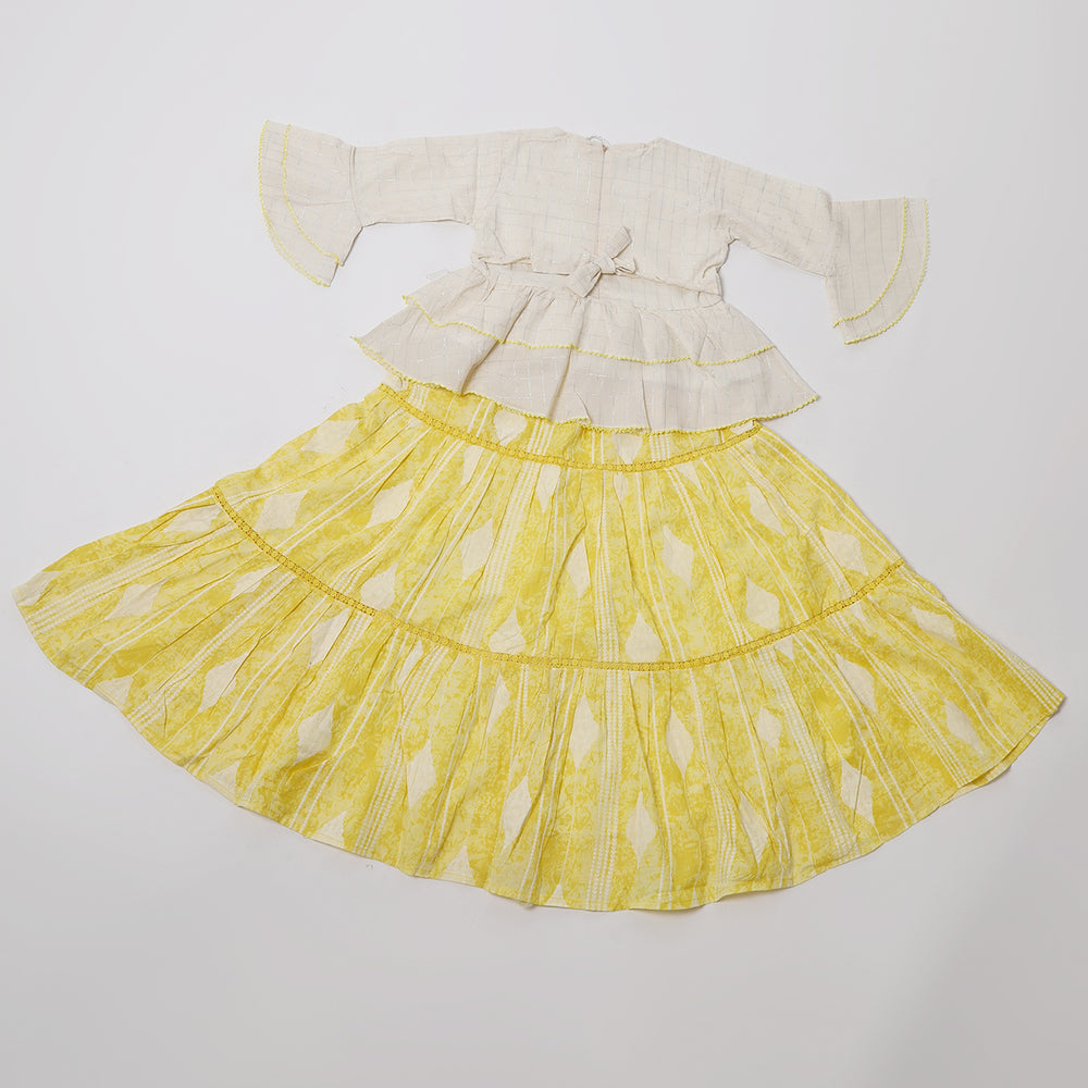 Girls 2Pcs Suit - Yellow, Girls Shalwar Kameez, Chase Value, Chase Value