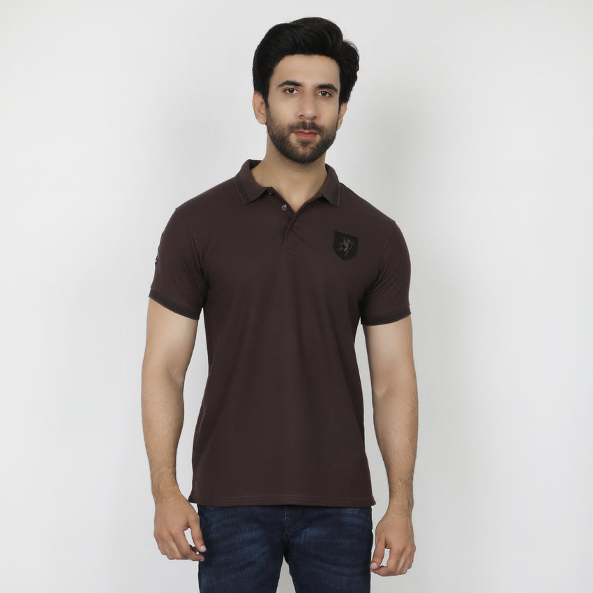 Men's Half Sleeves Polo T-Shirt - Chocolate