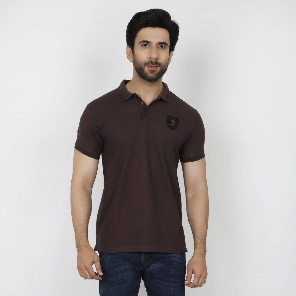 Men's Half Sleeves Polo T-Shirt - Chocolate, Men's T-Shirts & Polos, Chase Value, Chase Value