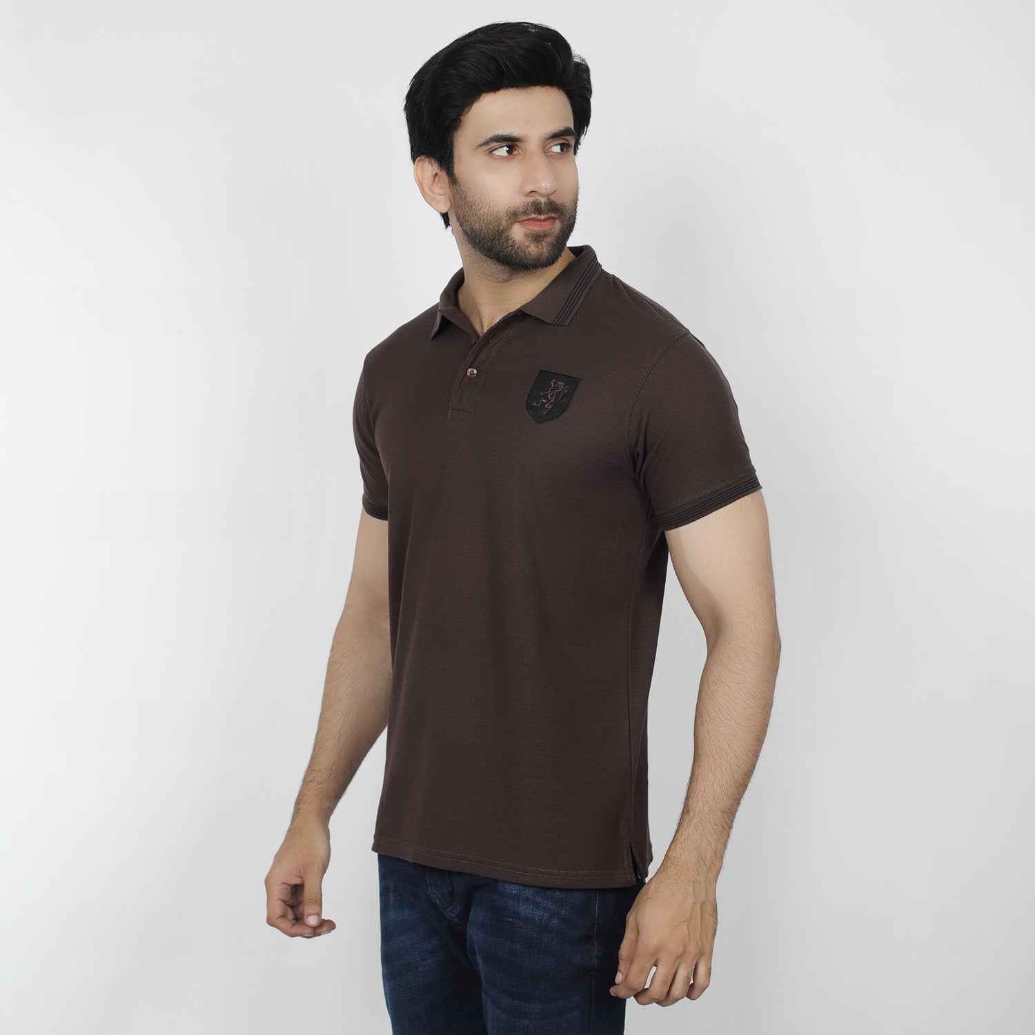 Men's Half Sleeves Polo T-Shirt - Chocolate, Men's T-Shirts & Polos, Chase Value, Chase Value
