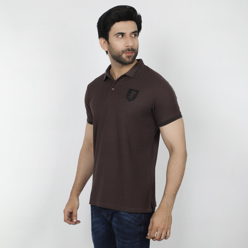 Men's Half Sleeves Polo T-Shirt - Chocolate, Men's T-Shirts & Polos, Chase Value, Chase Value