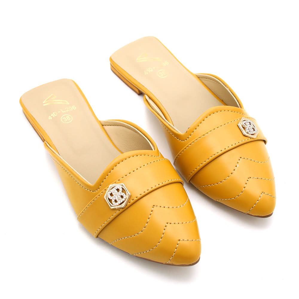 Valuable Women's Backless Pump - Yellow, Women Backless Pumps, Chase Value, Chase Value