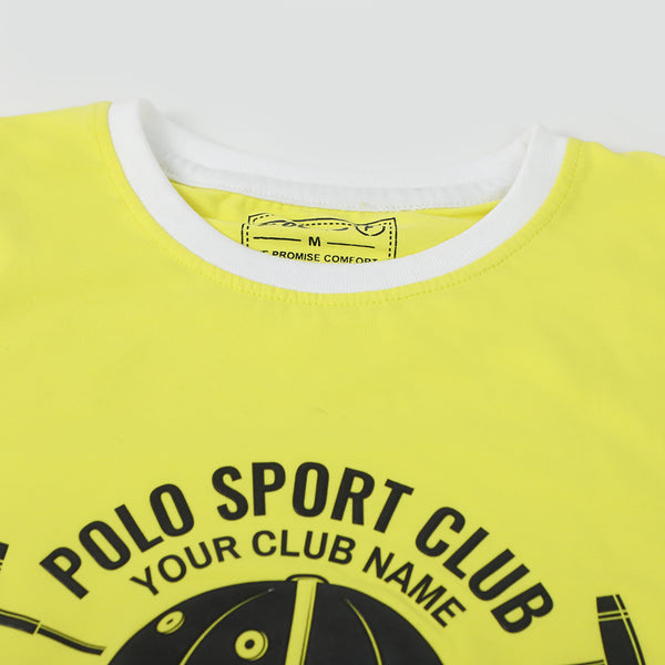 Boys Printed Half Sleeves T-Shirt - Yellow, Boys T-Shirts, Chase Value, Chase Value