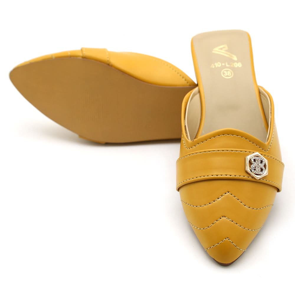 Valuable Women's Backless Pump - Yellow, Women Backless Pumps, Chase Value, Chase Value