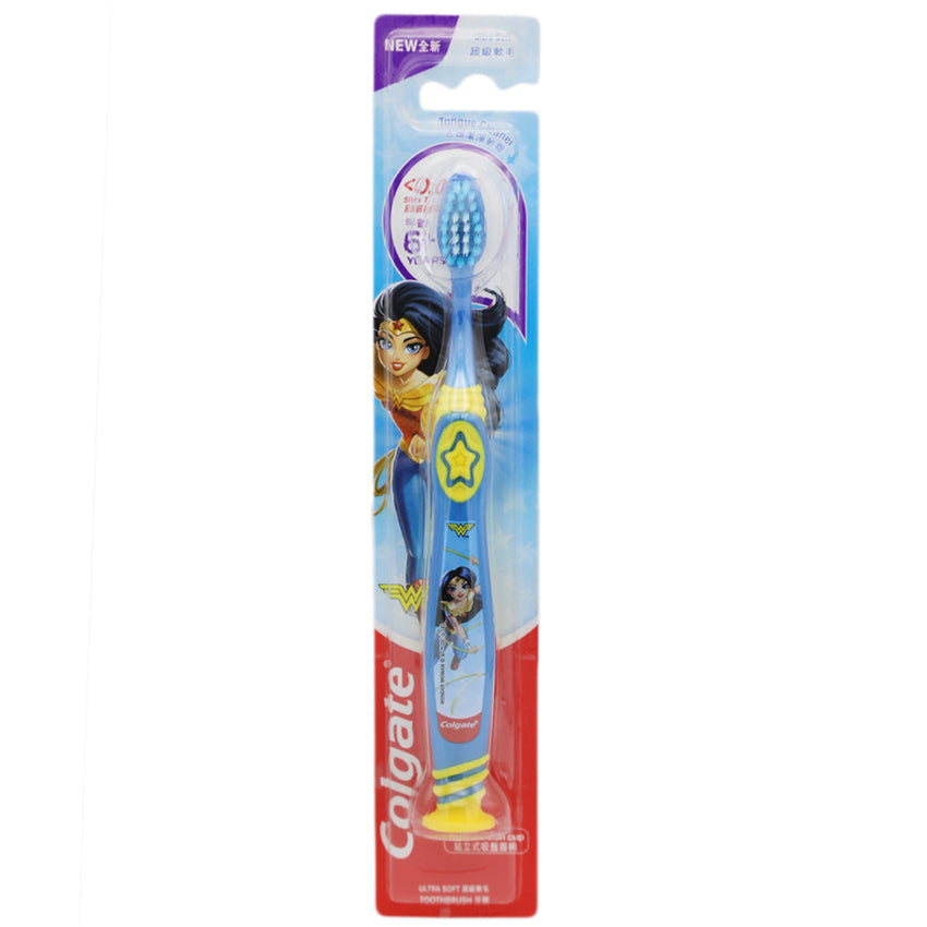 Colgate Kids Tooth Brush Wonder woman - Blue Yellow, Beauty & Personal Care, Oral Care, Chase Value, Chase Value