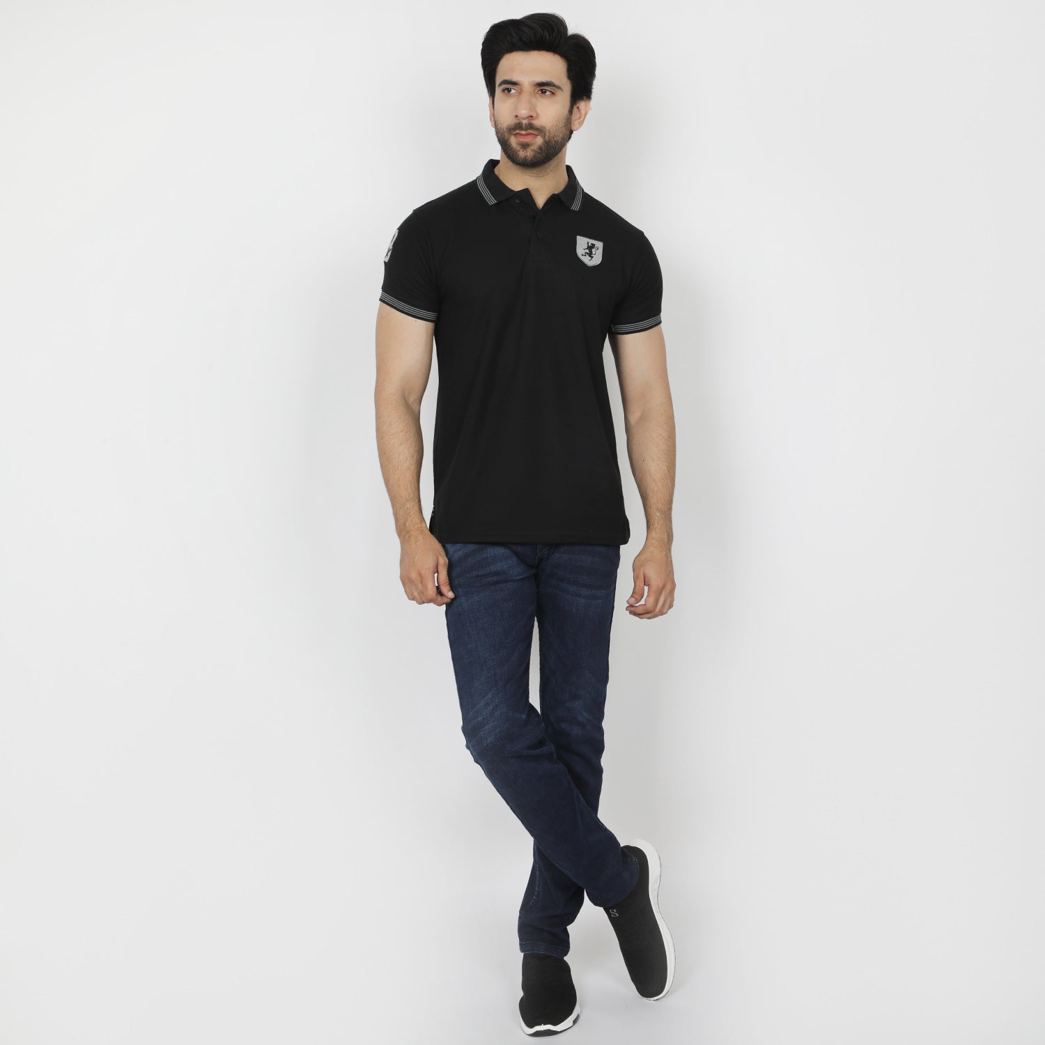 Men's Half Sleeves Polo T-Shirt - Black, Men's T-Shirts & Polos, Chase Value, Chase Value
