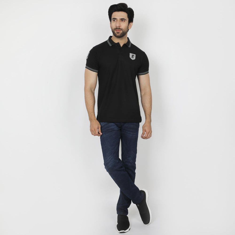 Men's Half Sleeves Polo T-Shirt - Black, Men's T-Shirts & Polos, Chase Value, Chase Value