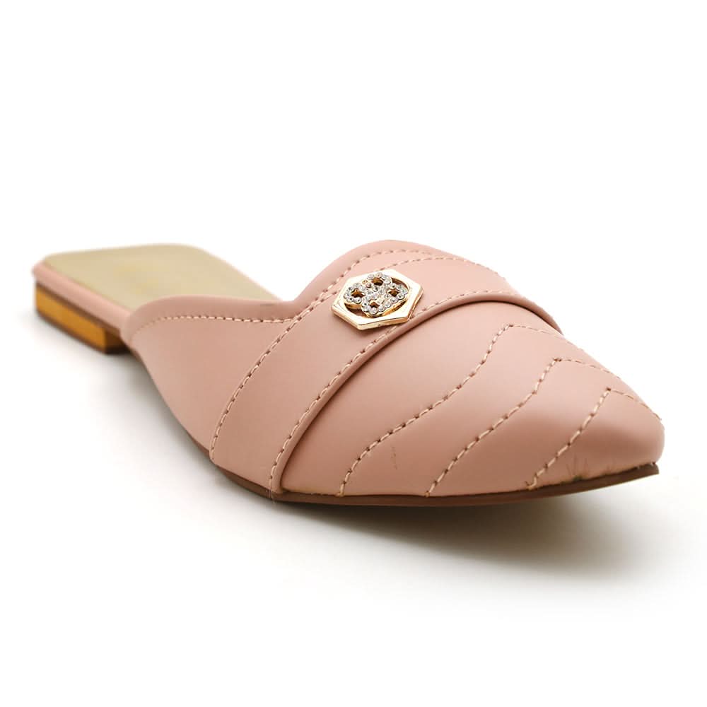 Valuable Women's Backless Pump - Peach, Women Backless Pumps, Chase Value, Chase Value
